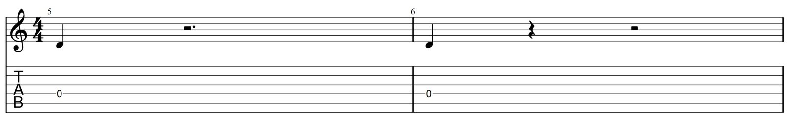 Dotted half rest placement example