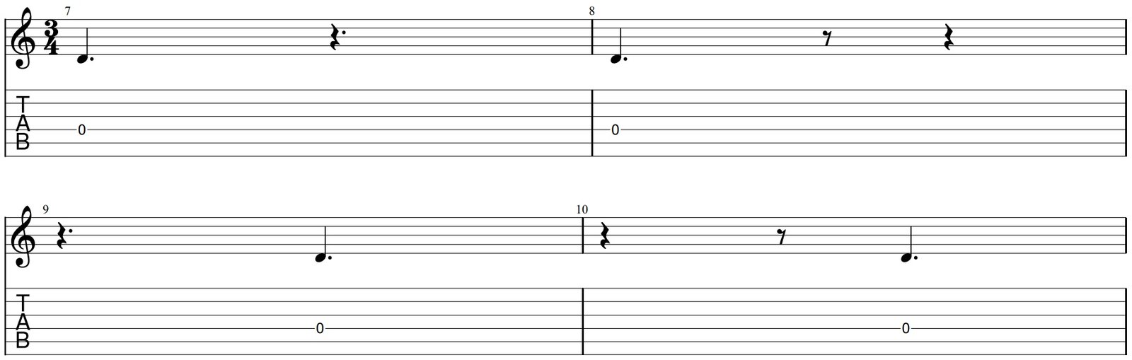 Dotted quarter rest placement example