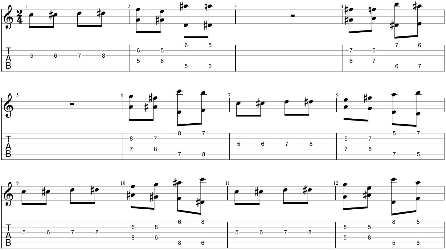 Spider Exercise TAB and Sheet Music