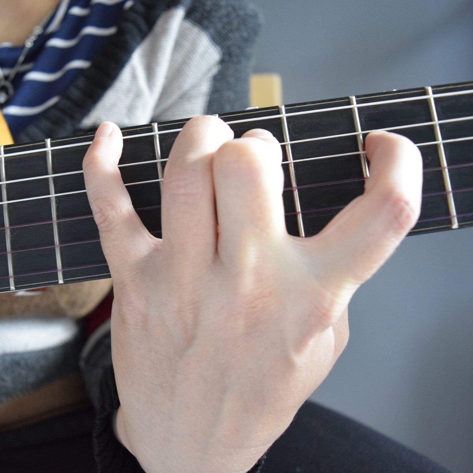 Classical guitar left-hand technique demonstration
