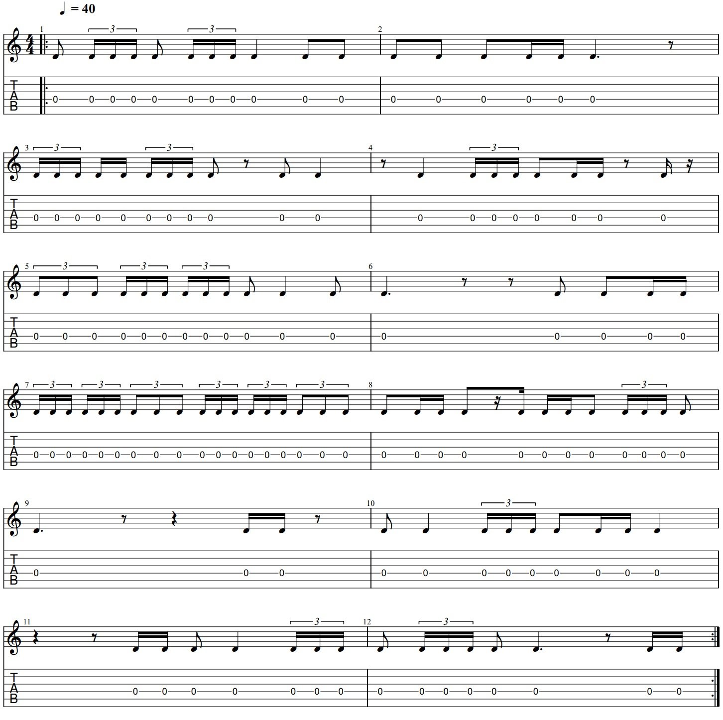 Advanced rhythm notation taken from the Learn to Read Rhythm course