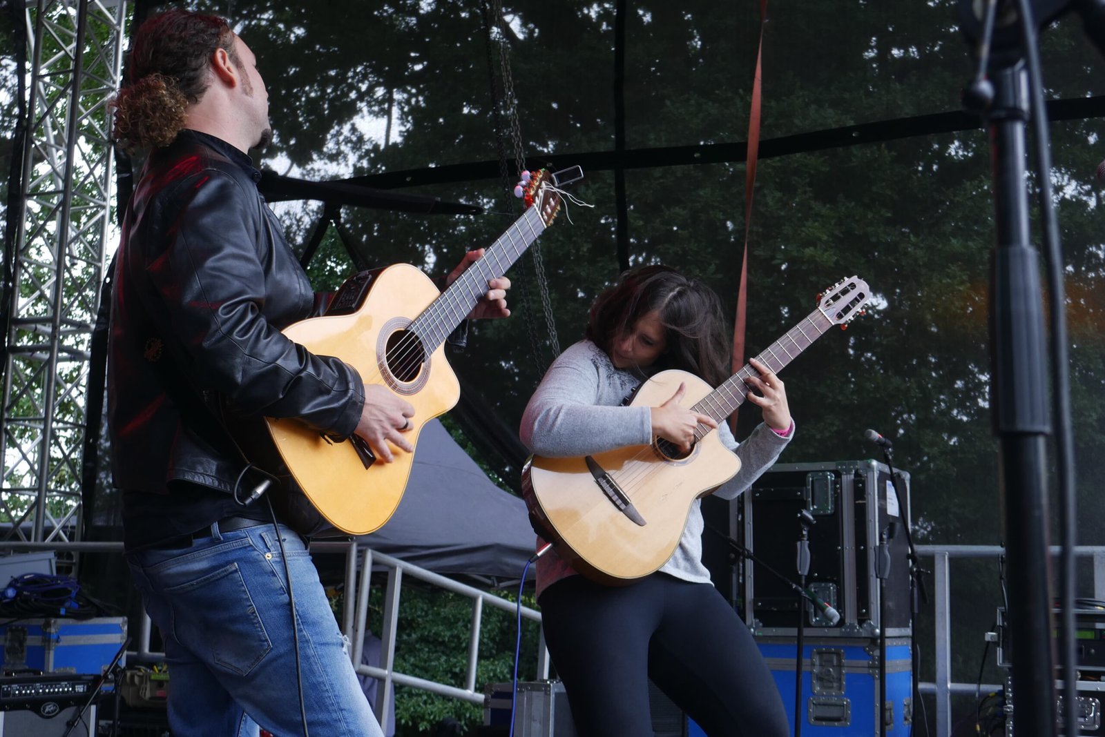 Edina performing with De Fuego at Glastonbury Festival